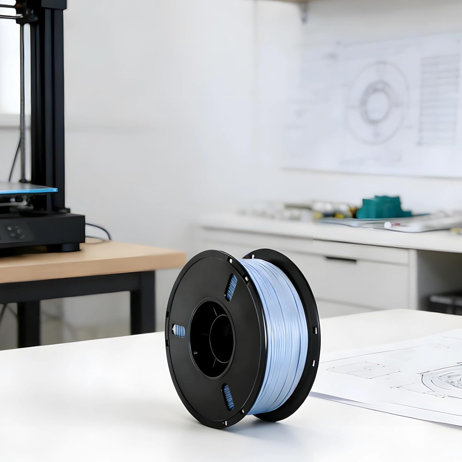 1.75Mm Petg Filament 1Kg, Haze Blue, Strong & Long-Term Use, Compatible with Printers, Curling Edge-Free