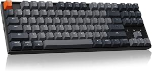 Keychron K8 Tenkeyless Wireless Mechanical Keyboard for Mac, White Backlight, Bluetooth, Multitasking, Type-C Wired Gaming Keyboard for Windows with Brown Tactile Switch