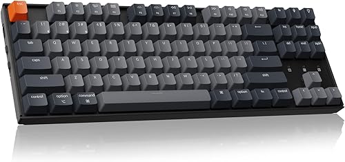 Keychron Teclado mecánico inalámbrico K8 Tenkeyless para Mac, retroiluminación blanca, Bluetooth, multitarea, teclado para juegos con cable tipo C