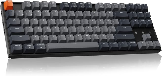 Keychron K8 Tenkeyless Wireless Mechanical Keyboard for Mac, White Backlight, Bluetooth, Multitasking, Type-C Wired Gaming Keyboard for Windows with Brown Tactile Switch