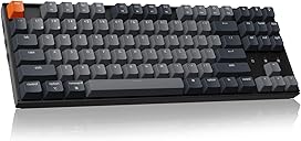 Keychron K8 Tenkeyless Wireless Mechanical Keyboard for Mac, White Backlight, Bluetooth, Multitasking, Type-C Wired Gaming Keyboard for Windows with Brown Switch