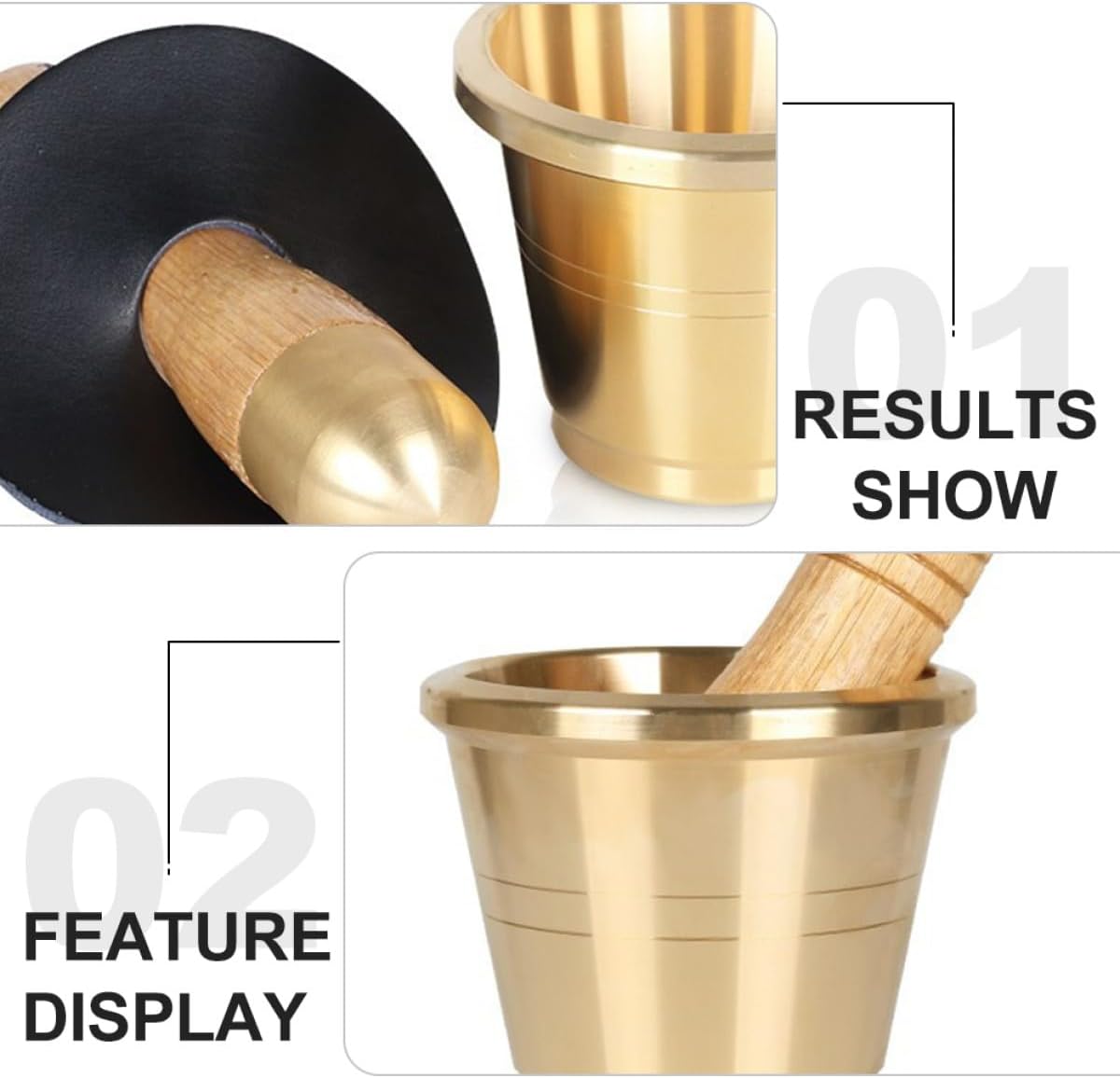 Retro Copper Medicine Mortar Pestle for Garlic Spices and Pills Ergonomic Smooth Surface Pestle Traditional Chinese Crusher for Kitchen and Use