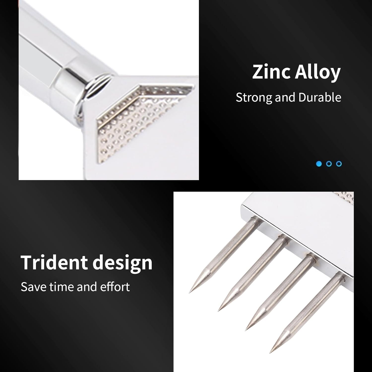 BORDSTRACT Ice Chipper, Zinc Alloy Ice Crusher Stick with Professional Design, Food Grade Metal Ice Pick for Bar and Kitchen(A)