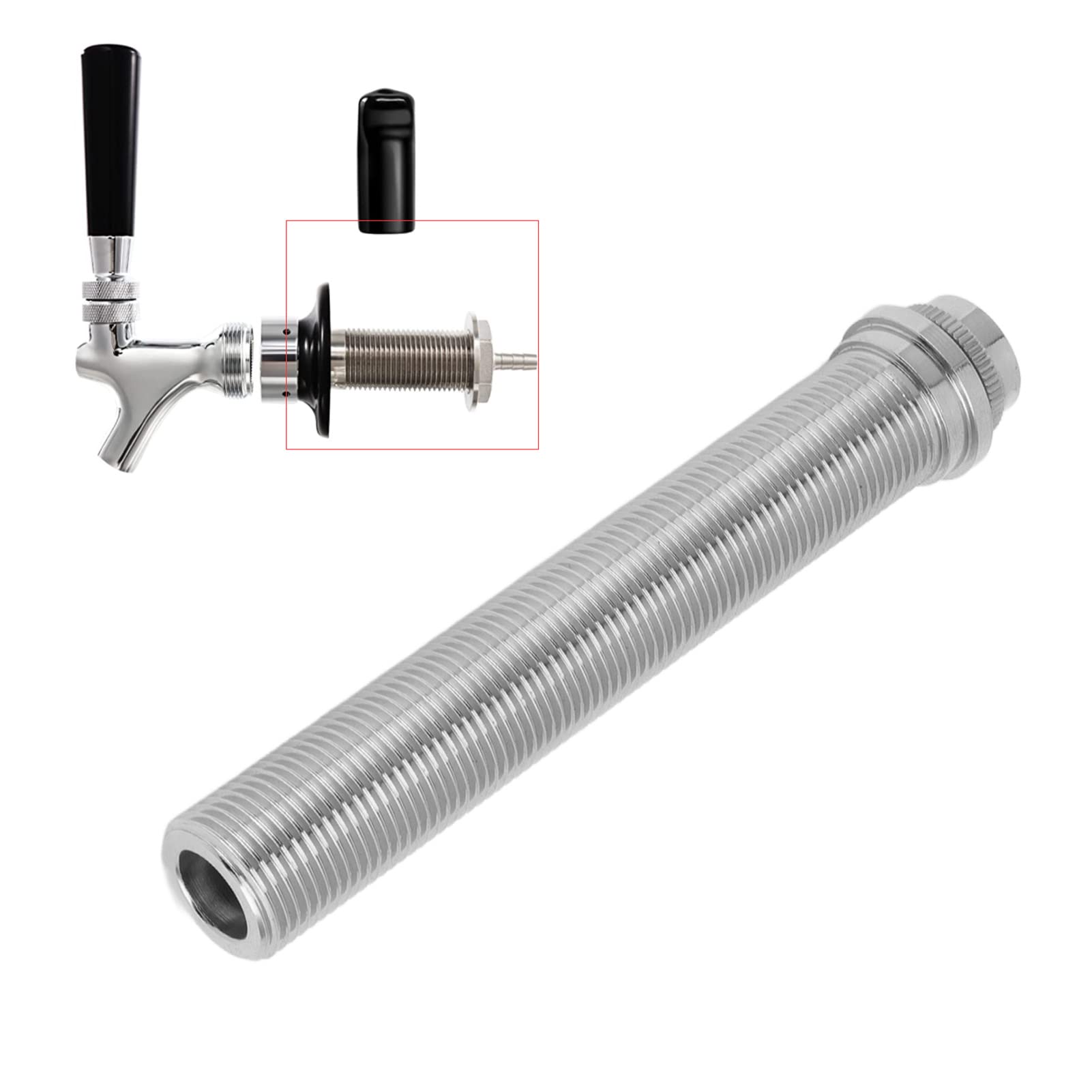 150mm Birra Rubinetto Estensione,Bar Rubinetto Birra Chiusura Distributore,Birra Birra Rubinetto G5/8 Tubo di Prolunga per Fusto Regolabile Distributore Birra Rubinetto Home Brewing