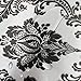 Yifely Retro Black Damask Furniture Paper Self-Adhesive Shelf Liner Light Grey Table Dresser Decor Sticker 17.7 Inch by 9.8 Feet