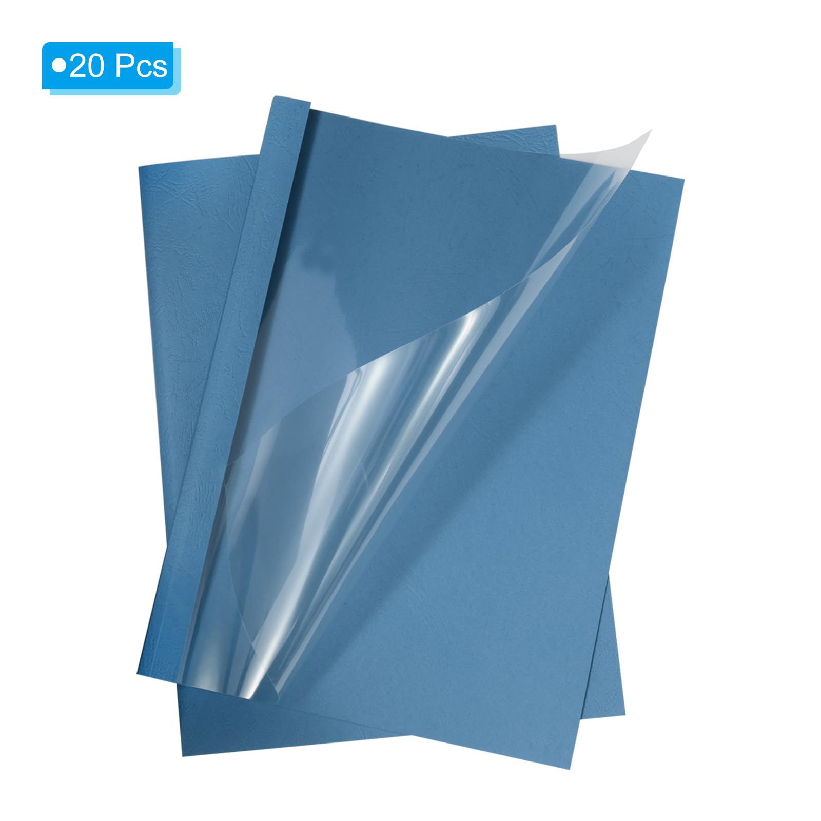 PATIKIL Copertina per rilegatura termica da 0,8 cm, 20 pezzi in polietilene, 51-70 fogli, per presentazioni, con colla a caldo, per lavoro in ufficio, blu scuro