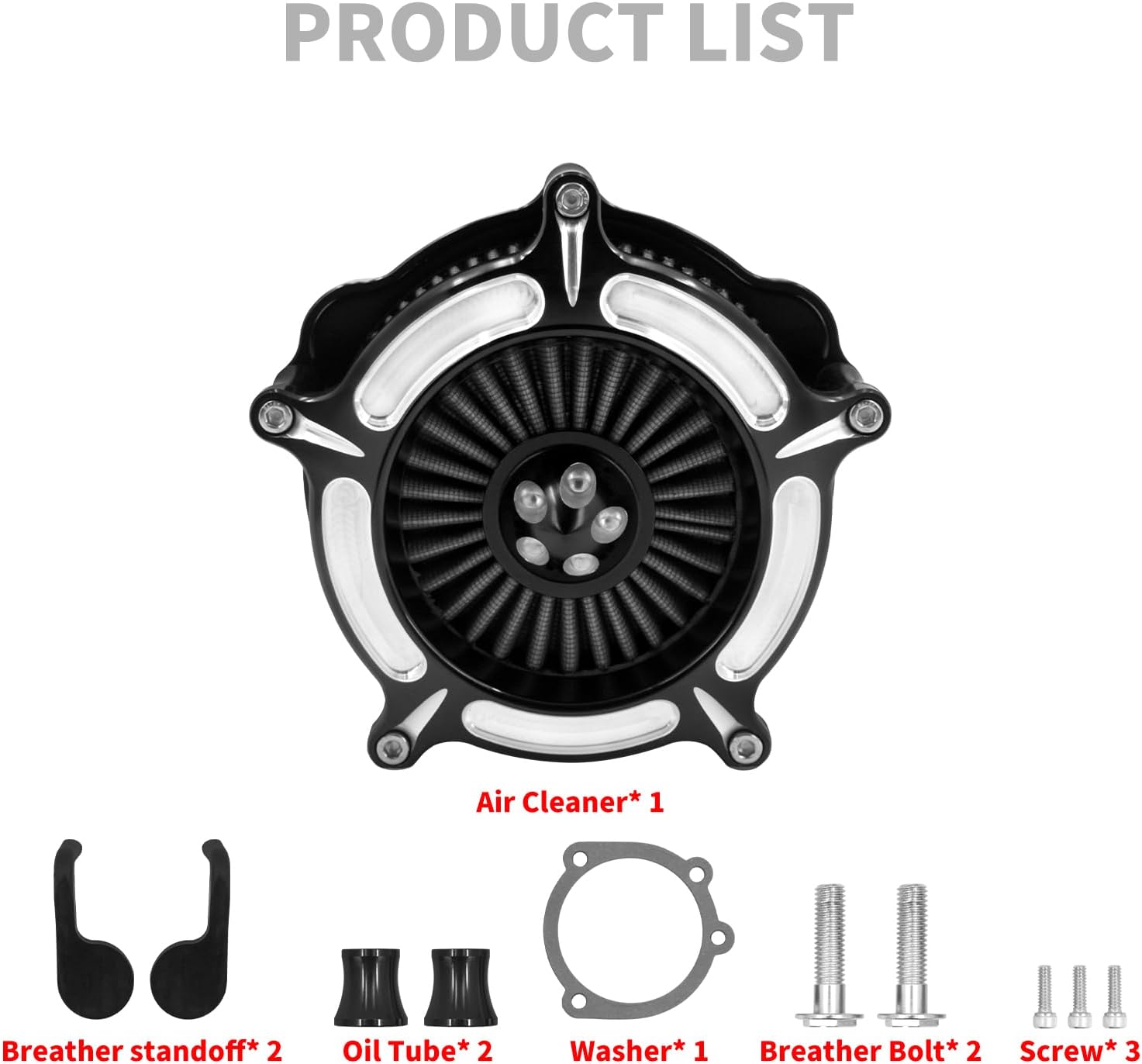 Air Filter Motorcycle Air Cleaner Intake System Harley Fit for Sportster XL 883 1200 2004-2022