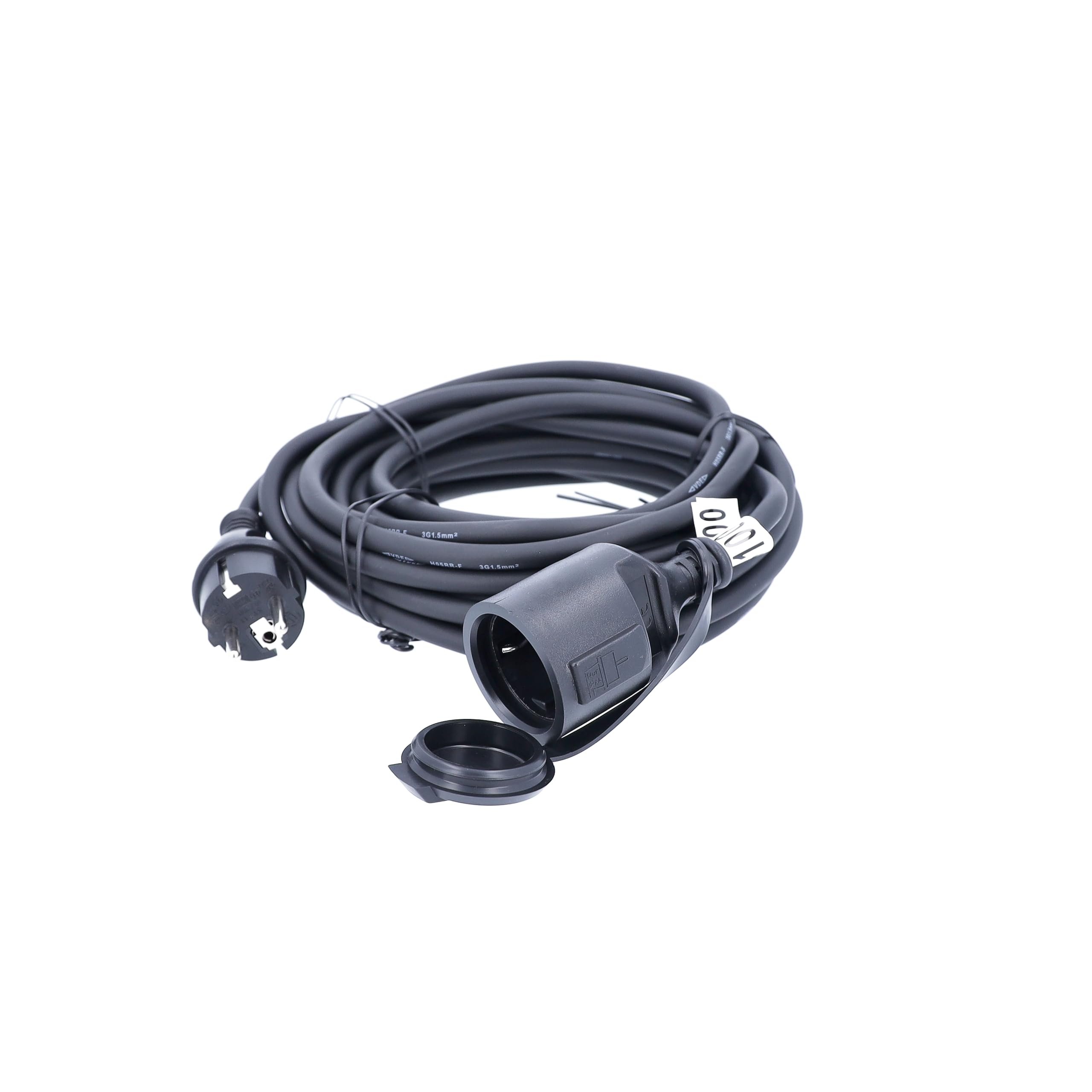 as - Schwabe Rallonge en caoutchouc Câble H05RR-F 3G1,5 Noir IP44 Convient pour l'extérieur, 60310