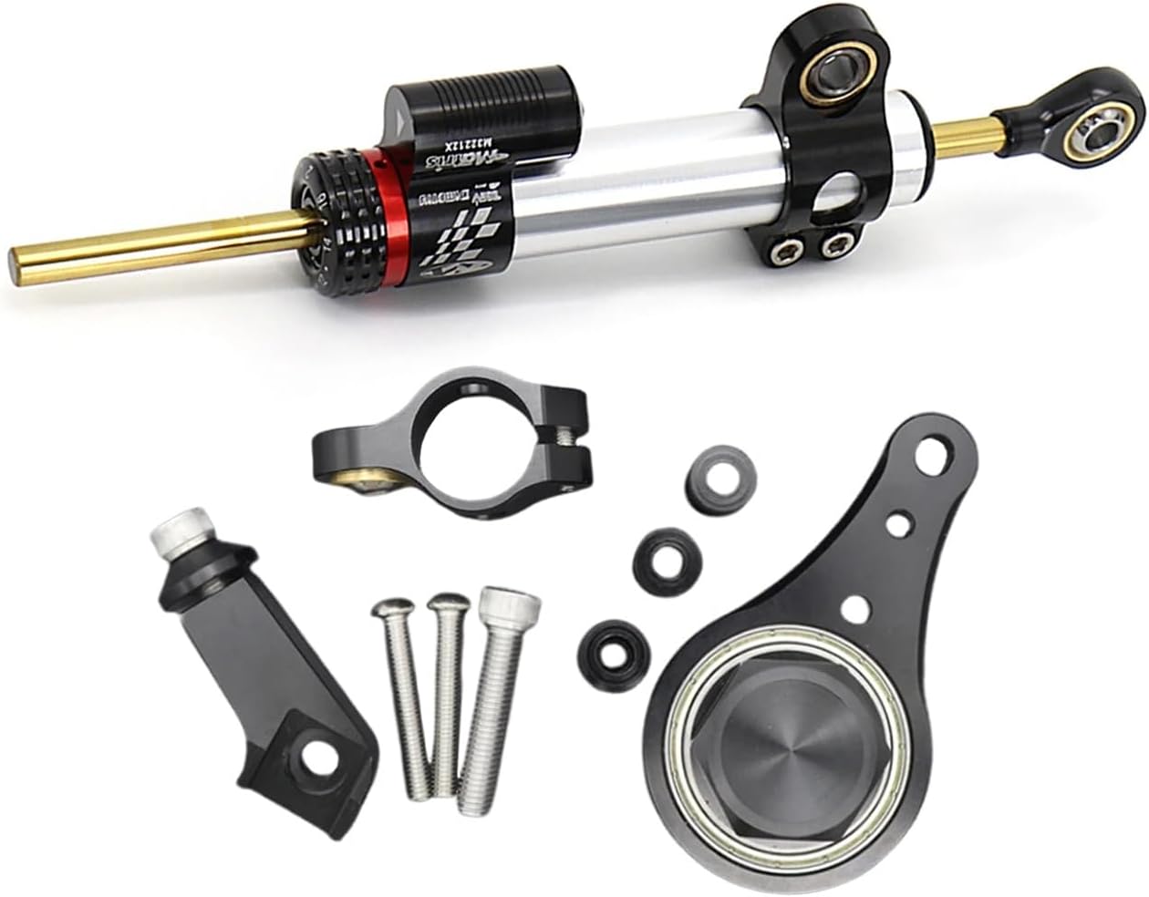 Motorcycle Steering Damper Stabilizer with Bracket Mount Kit Fit For Kawasaki ZX6R 636 2005-2006 Accessories (Carbon-A)