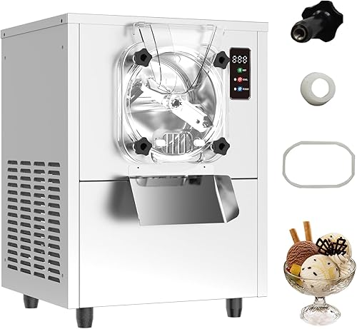 Miniatura 1 de Máquina comercial para hacer helados duros, 1400 W, 110 V, 3 a 4 galones por hora, máquina de helado de gelato con panel LED de limpieza automática,