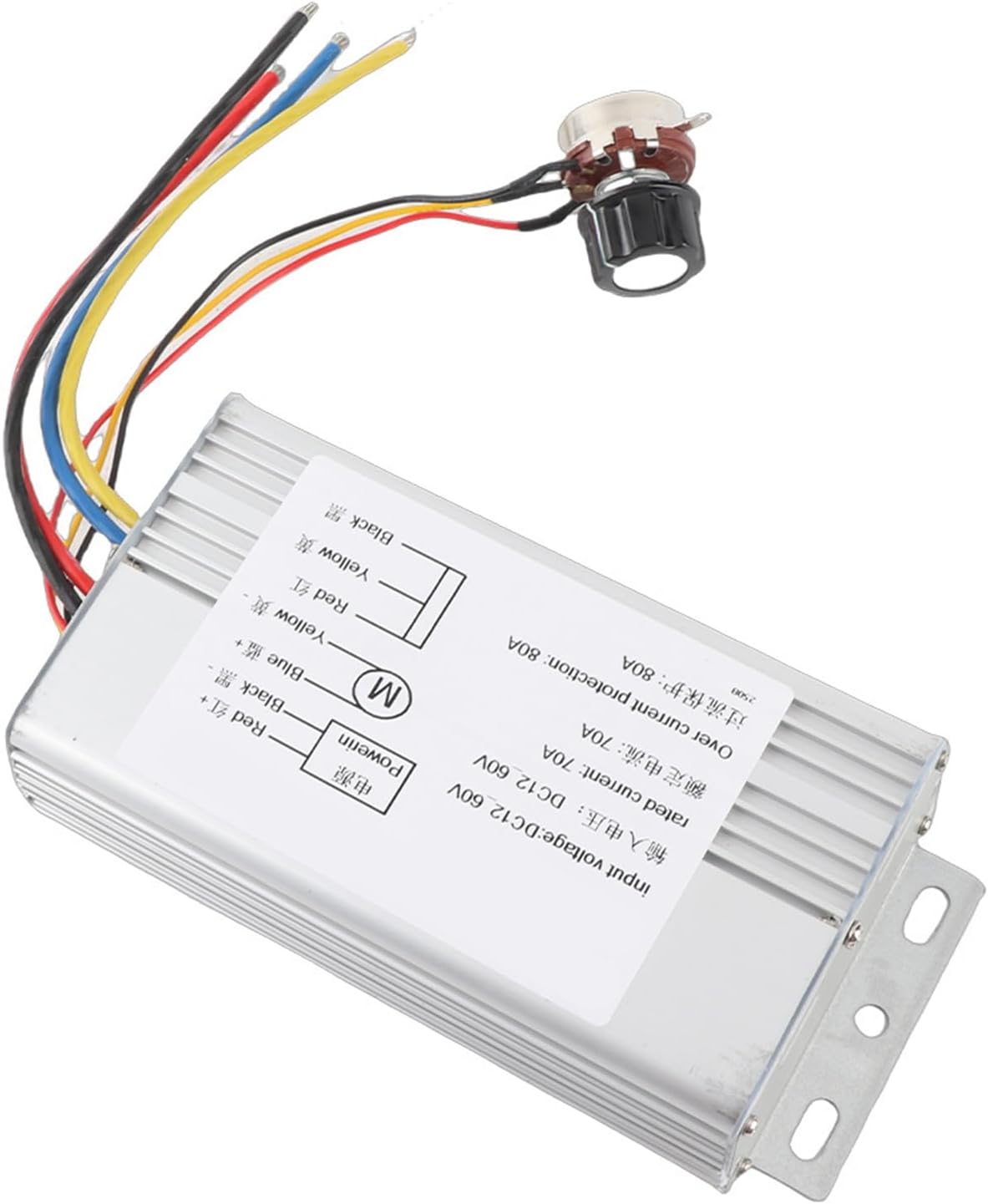 DC Motor Speed Controller 12V-60V 70A PWM Controller 4000W High Power Regulator with Forward Reverse Switch for DC Motors Pumps Fans Industrial Use