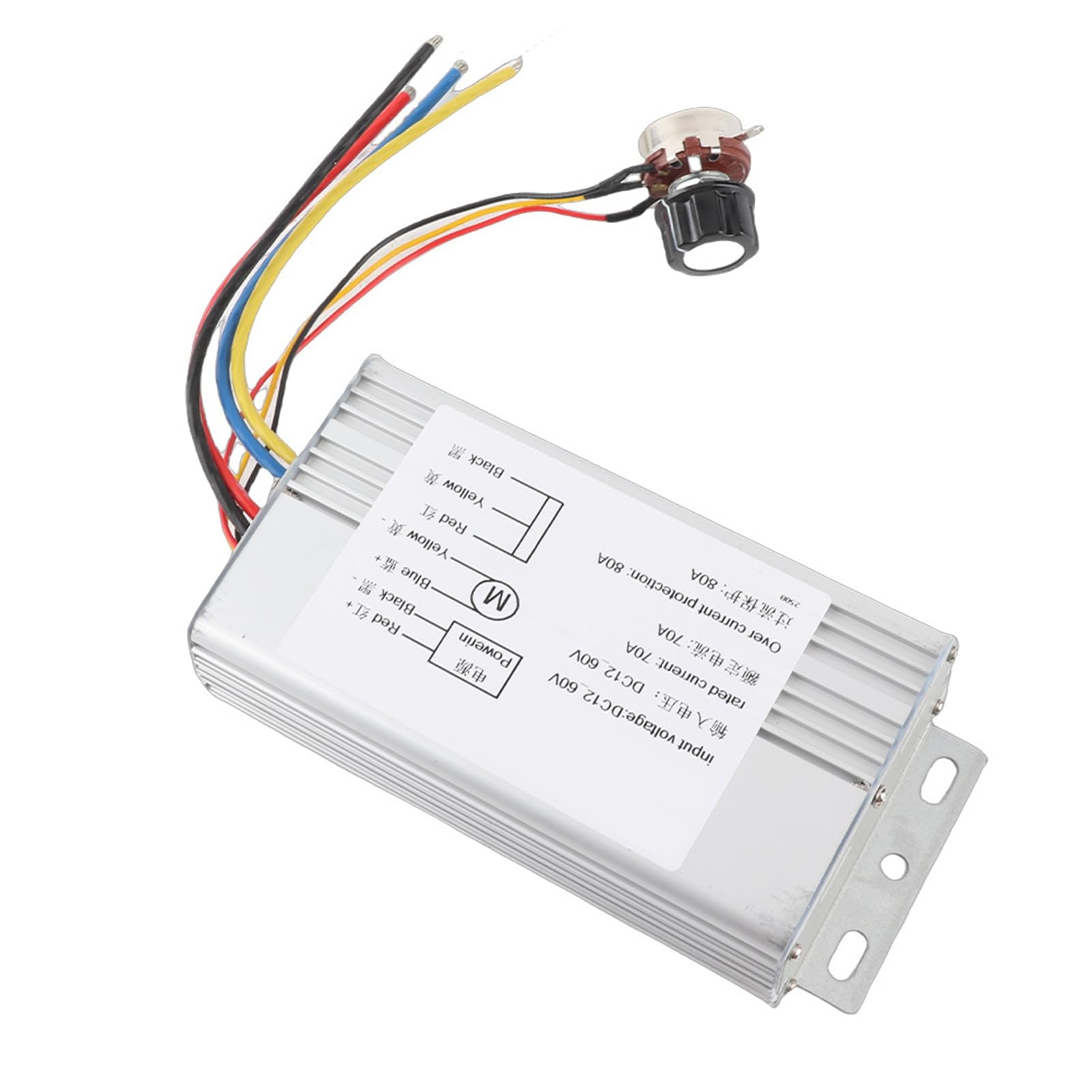 DC Motor Speed Controller 12V-60V 70A PWM Controller 4000W High Power Regulator with Forward Reverse Switch for DC Motors Pumps Fans Industrial Use