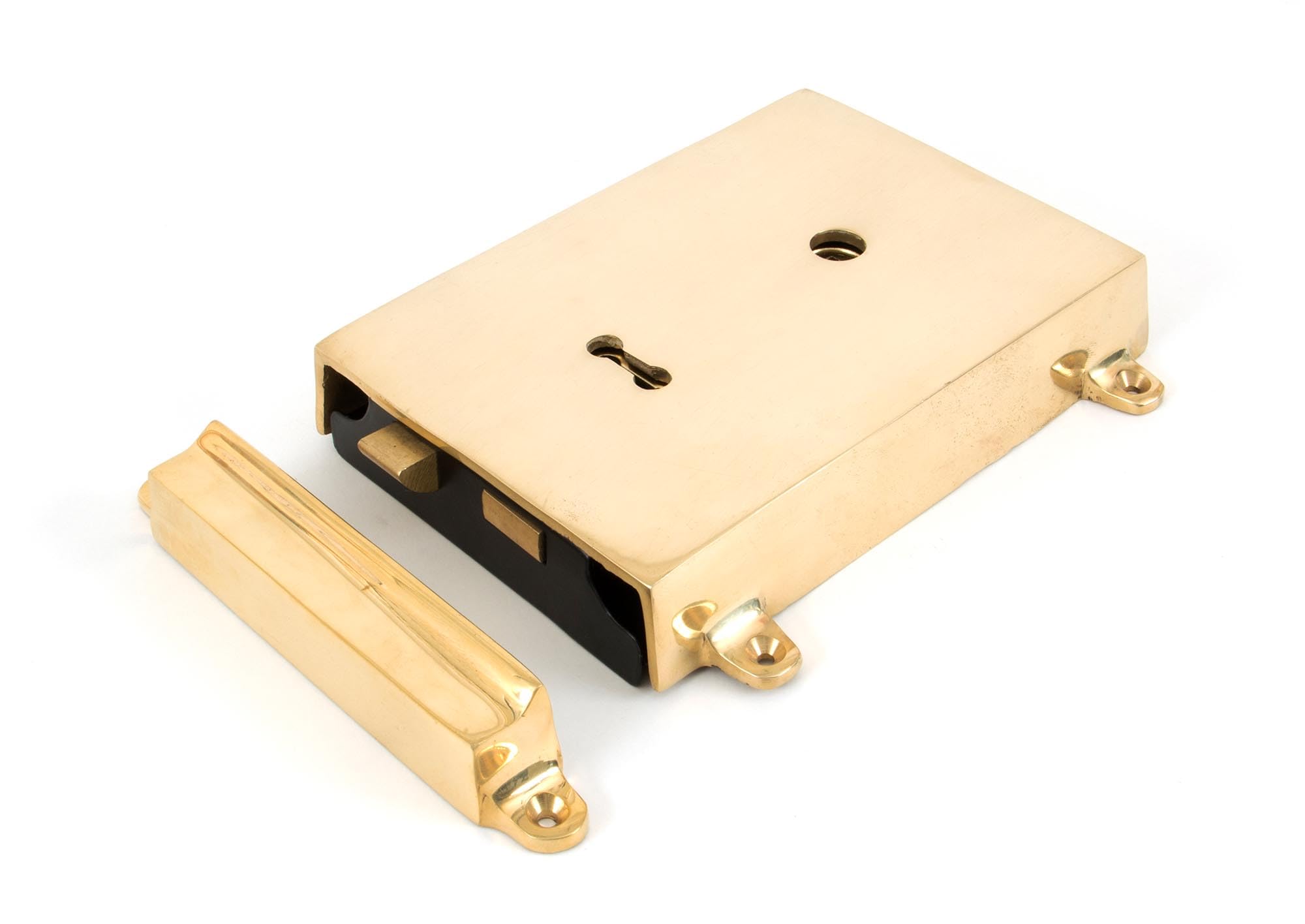 Polished Brass Rim Lock and Cover