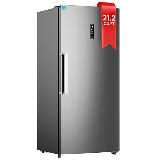 Upstreman 21.2 Cu.Ft. Convertible Upright Freezer, Large Capacity, Energy Star, Frost Free, Digital Touch Control Panel, Stainless-UF212