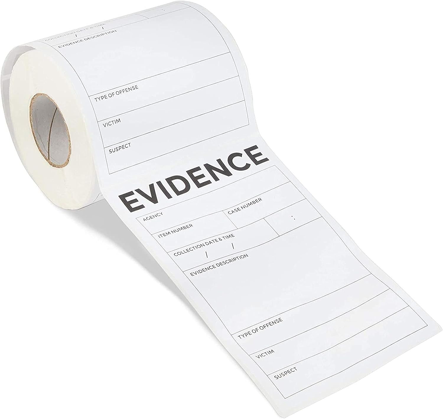 Evidence Label with Self Adhesive, Sticker Roll (4 x 6 in