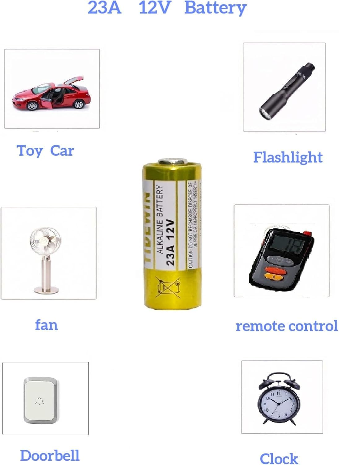 23A 12V Batteries for Doorbell and Remote Control, 12 V Battery 5 Pack,A23 Battery- Long Lasting