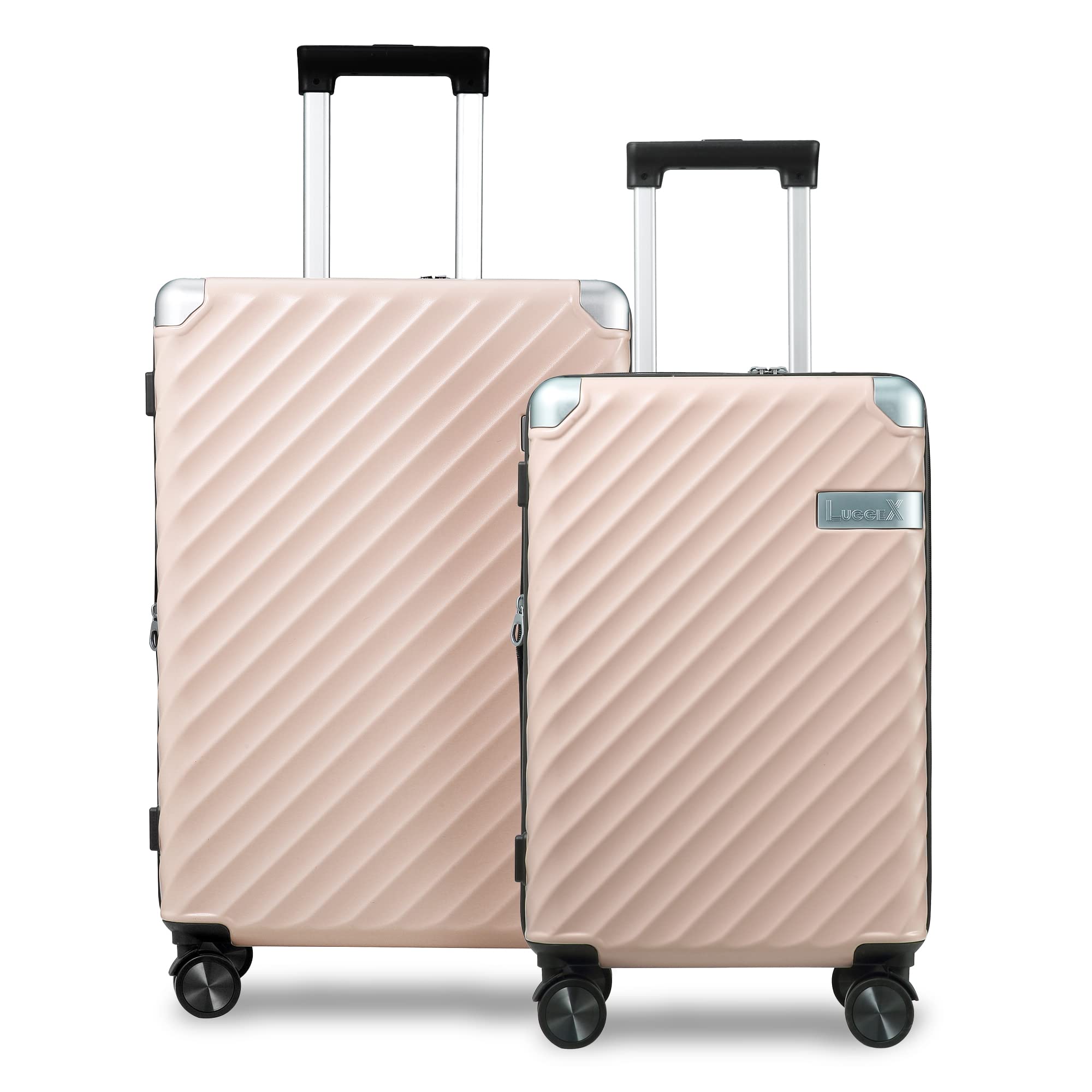 PC Pink Luggage Sets 2 Piece Hard Suitcase with Wheels Carry On