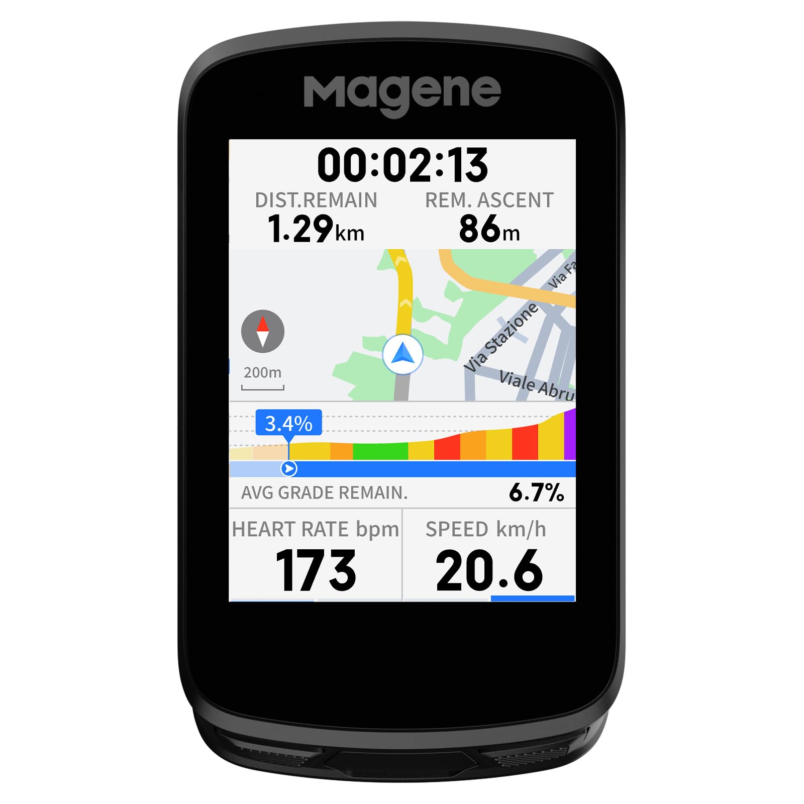 Magene C606 Smart Navigation GPS Bike Computer with Offline Map, 2.8-inch Color Touchscreen, WiFi & Bluetooth Cycling Computer, 11 Languages, IPX7 Waterproof