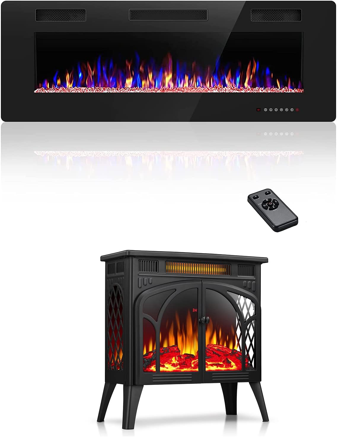 Rintuf Electric Fireplace Heater Infrared Fireplace Stove
