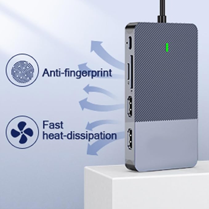 Docking Station USB 11 en 1 con VGA, LAN, TF, 2 HDMI, Tipo C miniatura 3