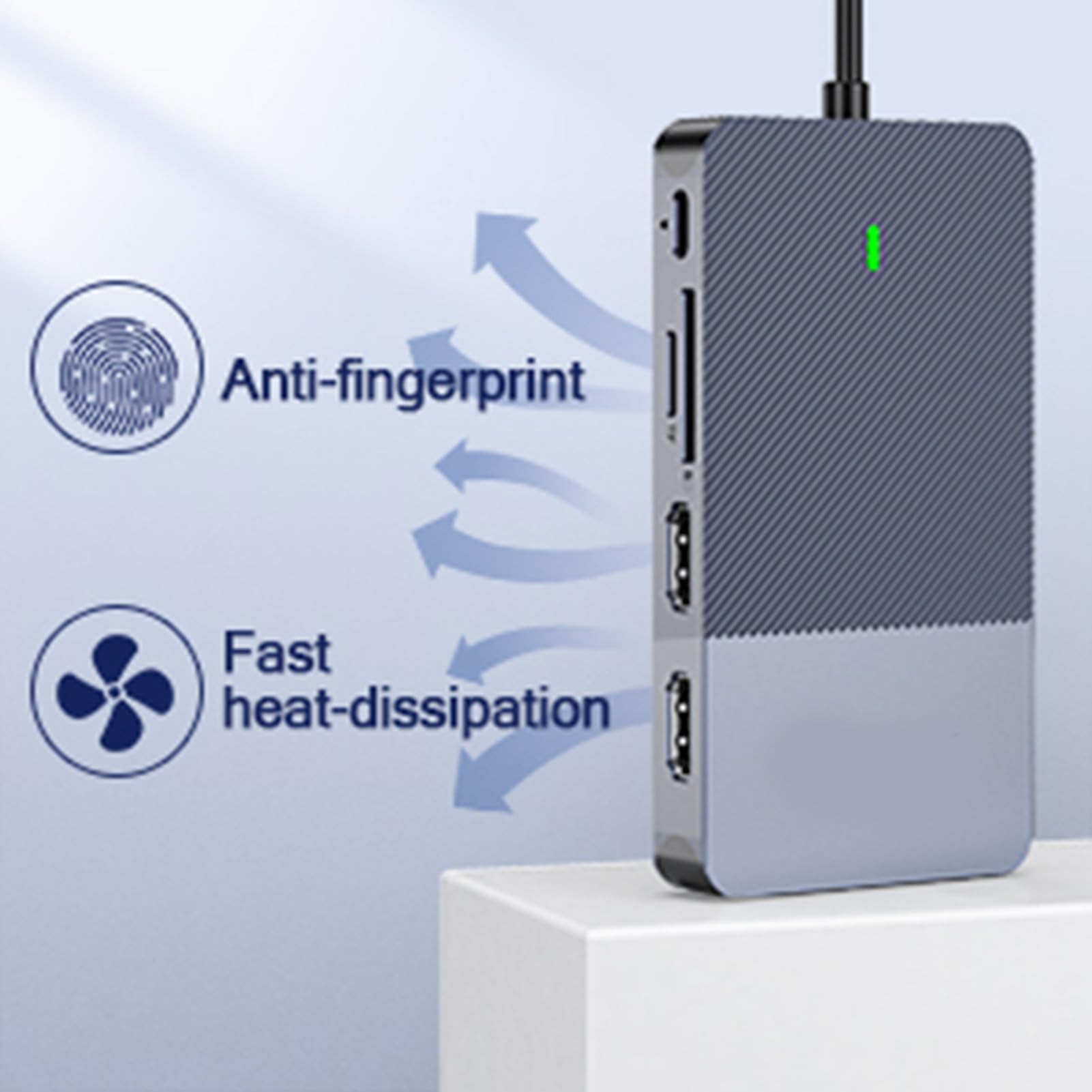 Gugxiom Hub USB C con Triplo Display 11 in 1, Design in Alluminio con Doppia Uscita HD e VGA, Docking Station USB con Slot LAN 3.0 TF, Audio da 3,5 Mm per Laptop A e Tipo C.