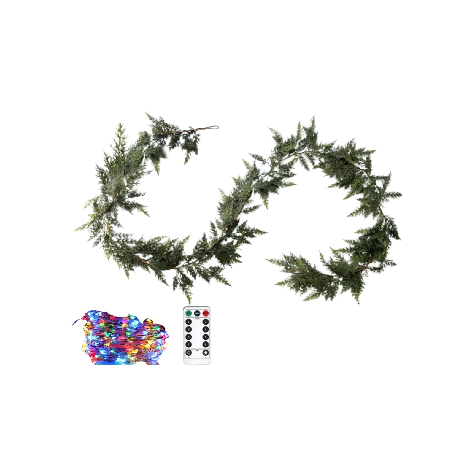 Guirlande de cèdre artificiel de Noël haut de gamme à lumières LED