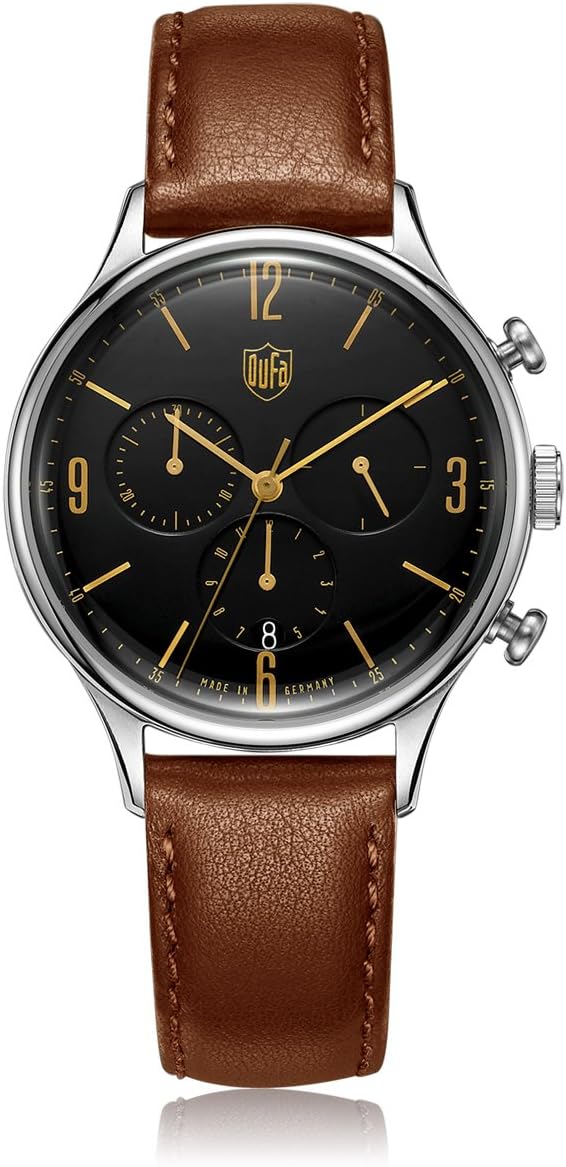 Dufa Deutsche UhrenfabrikUnisex Chronograph Quartz Watch with Leather Strap DF-9002-02