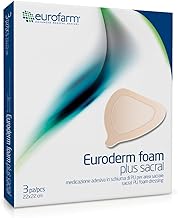 Sacral Area Dressing in Polyurethane Foam (22 x 22 cm) Highly Absorbent – Pack of 3, Pain Removal, Absorbs and Regenerates, Professional Dressing