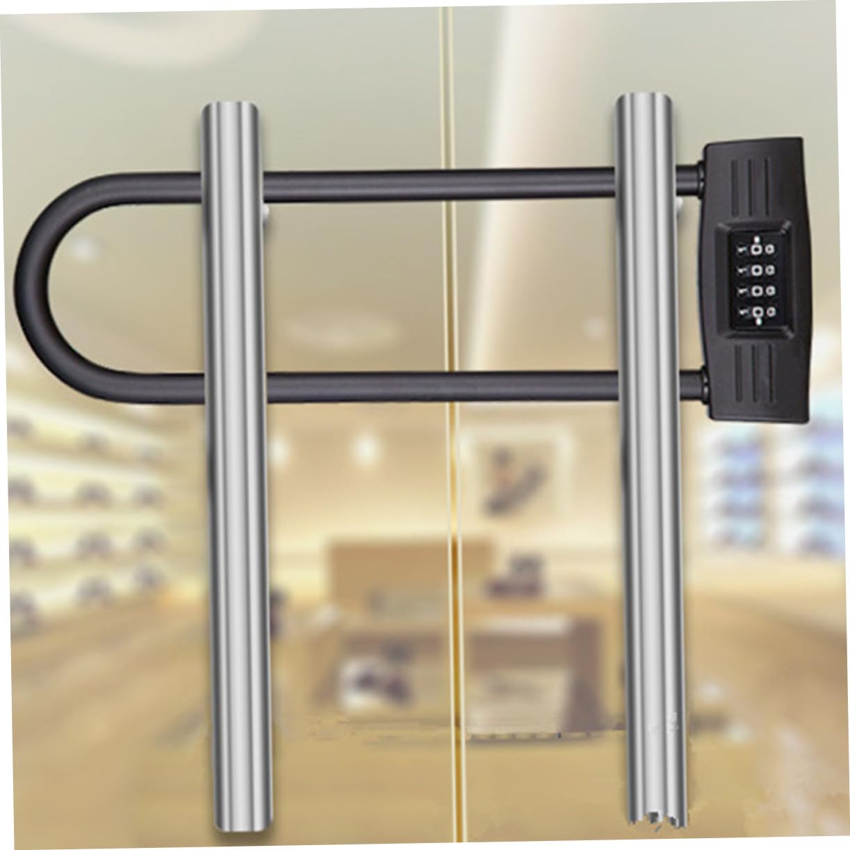 Cadenas Codé en U 4 Chiffres Noir en Alliage de Zinc