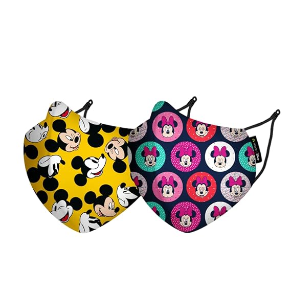 Nirvana Mask Range Pack of 2 N95 and FFP2 Nanotechnology Masks, Anti-Pollution mask for kids & adults, Official Merchandise Partner for Disney Marvel (Extra Small - fits 12 to 30 kgs, Mickey & Minnie)