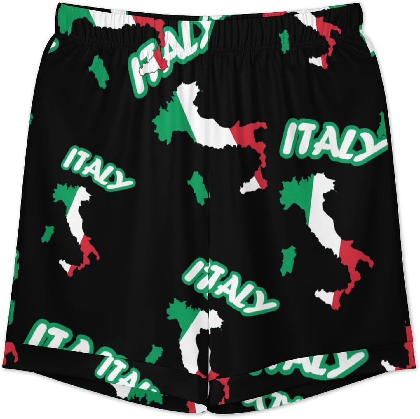 Italy Map Italian Flag Men's Short Sleeve Pajama Set Satin Silk Like Lounge Sleepwear