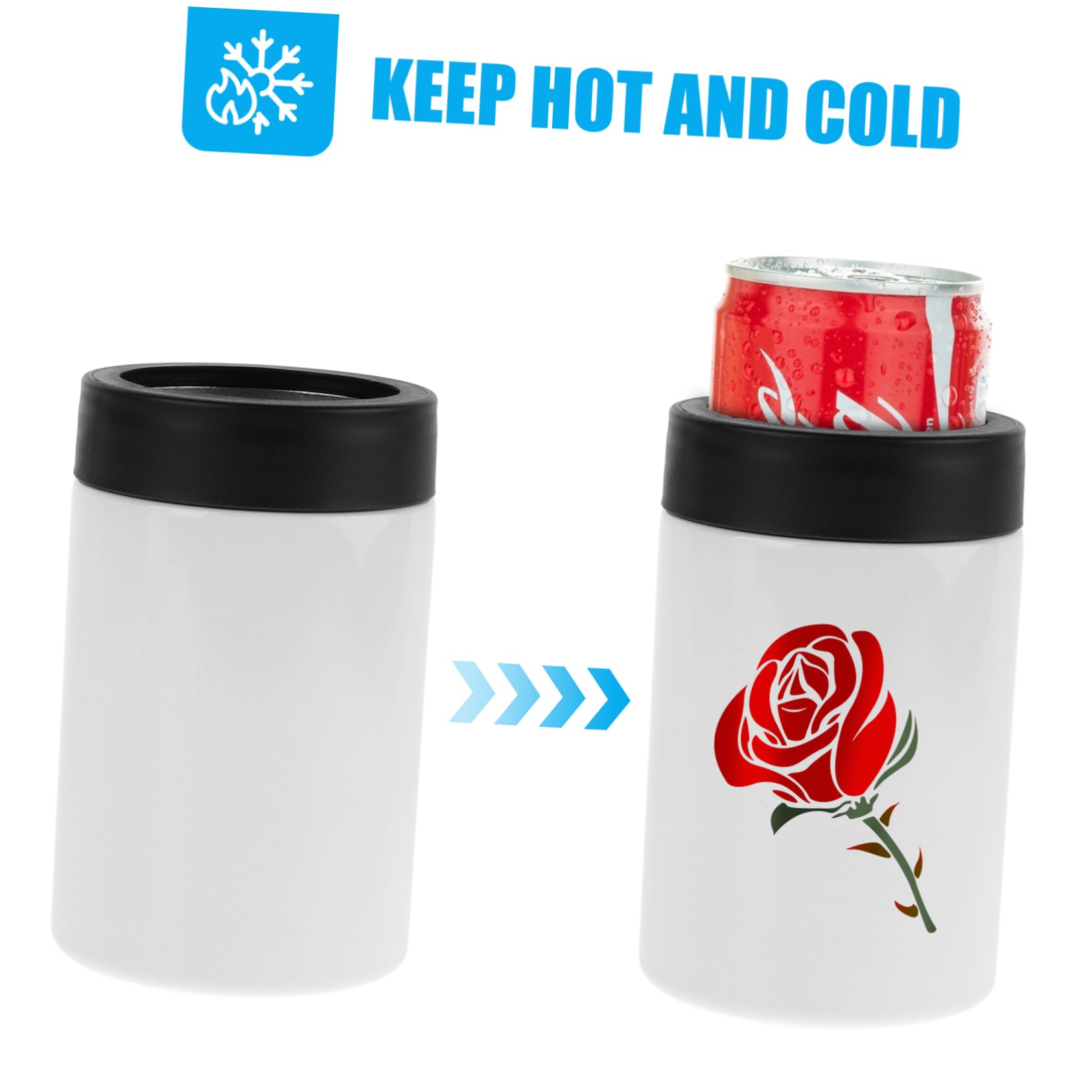 OKUMEYR Cup Cooler Insulated Cup Thermal Cup Cabinet White Stainless Steel