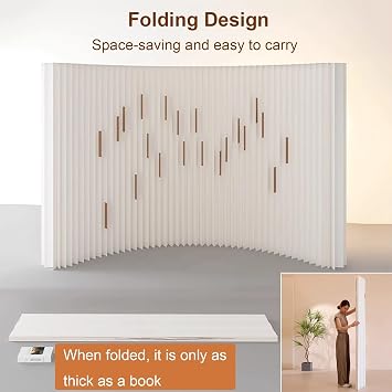 Room Devider, Foldable Paper Room Divider, Free Standing Room Divider, Screen Room Divider, Length 79-197in, Height 63-94in, for Home/Office/Clothing Store(200x43x200cm/79x17x79in)