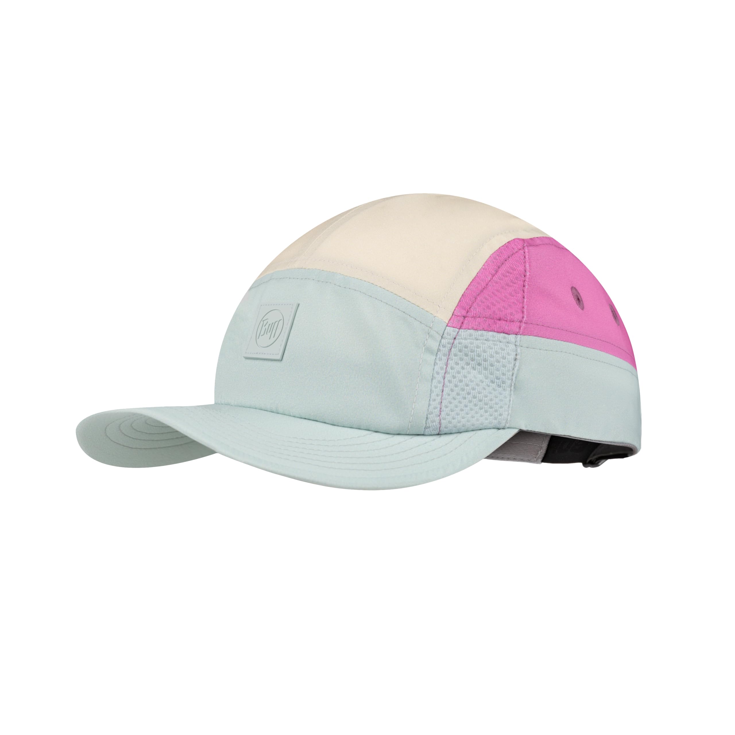 Buff®| Cap 5 Panel Go Men, Women, Adults, Flexible, UPF50, Adjustable, Sustainable, Lightweight, Running, Recycled Materials, Comfortable L/XL Pink and Blue