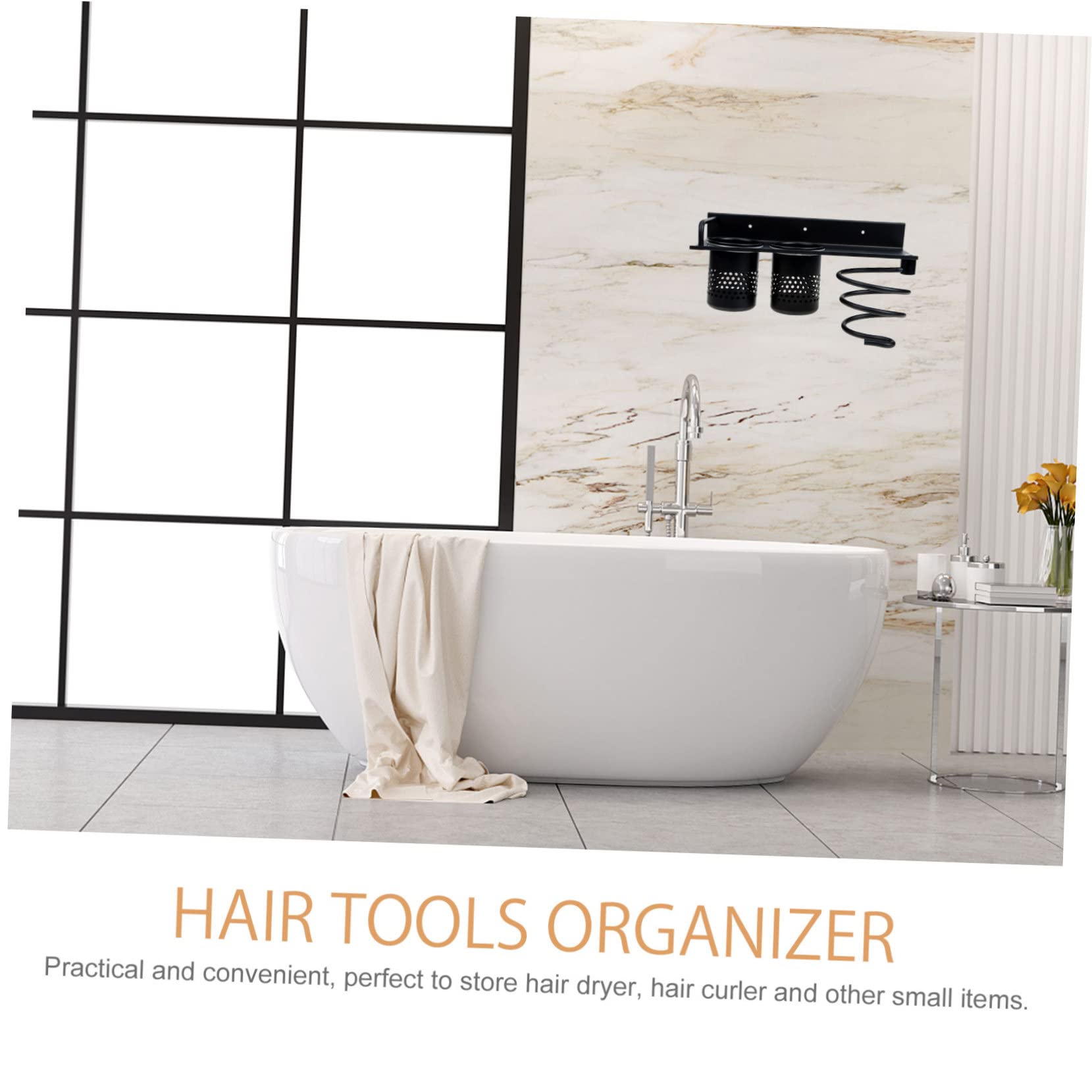 TOPBATHY Porta Asciugacapelli Parete Organizzatore Per Strumenti Per Capelli Supporto Senza Foratura Per Piastra e Arricciacapelli