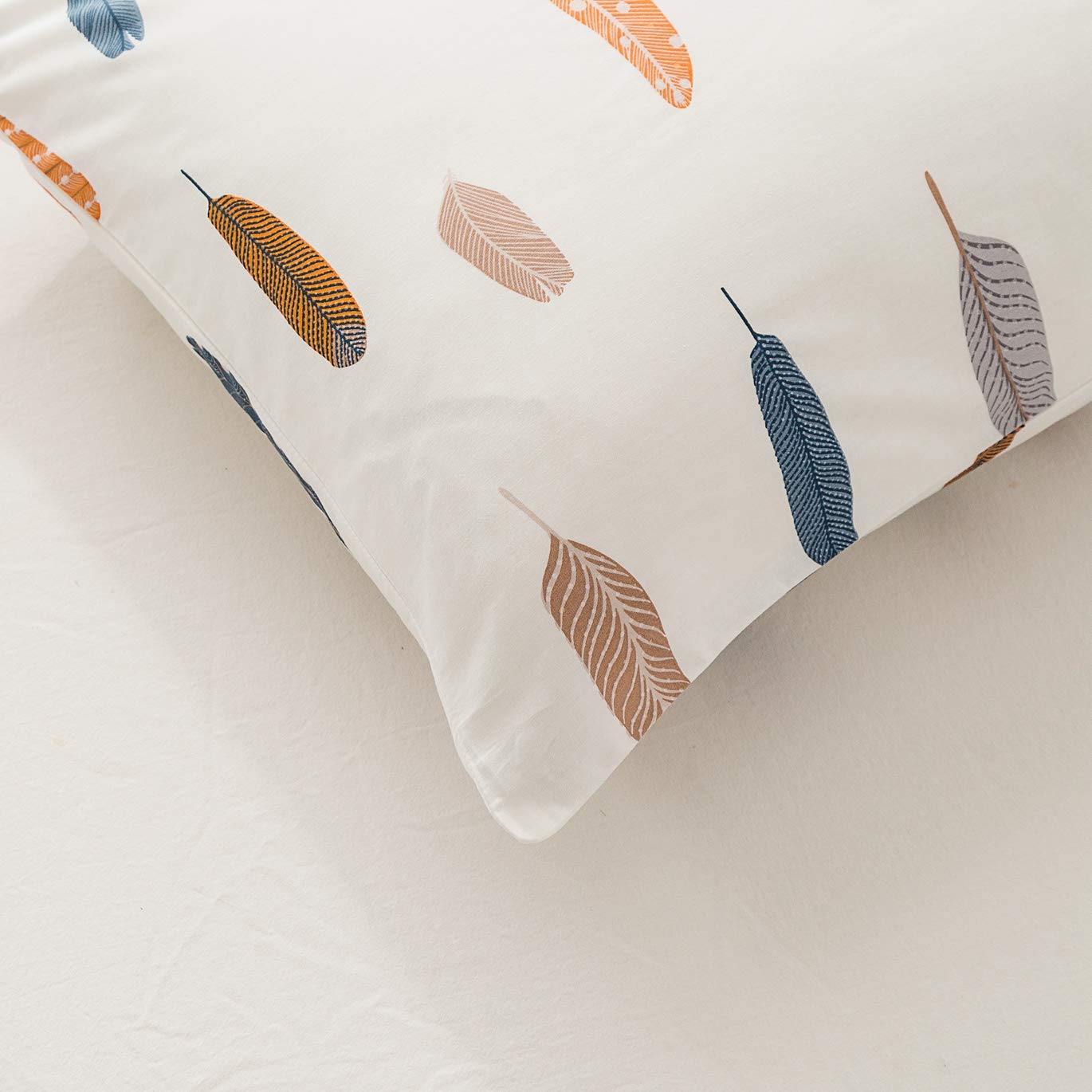 SUSYBAO - Juego de 2 fundas de almohada, 100% algodón, diseño estampado, cierre de sobre, calidad de hotel, suave, decoración del hogar, cómodo, fácil cuidado, lavable a máquina