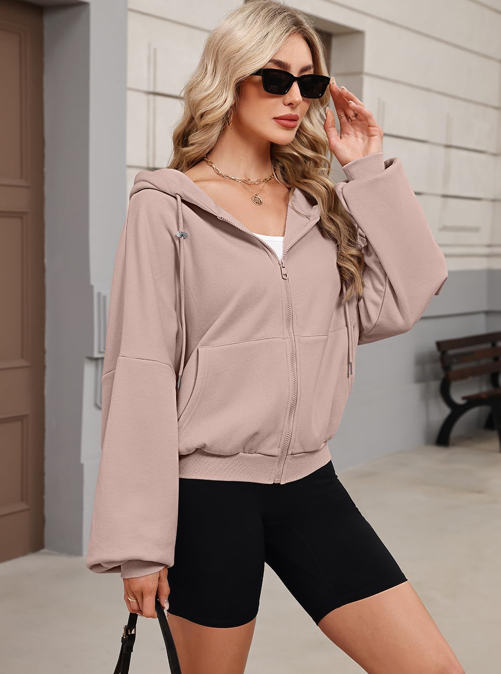 Womens Zip Up Hoodies Oversized Workout Sweatshirts Fall Fashion 2025 Casual Fleece Y2k Jackets Winter Fall Clothes - Image 5