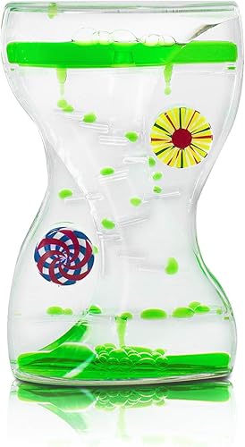 Miniatura 8 de Juguete cautivante para escritorio con líquido y burbujas de colores Super Z Outlet juguete sensorial con círculos giratorios flotantes para jugar y