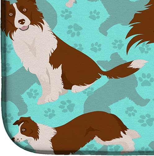 Miniatura 4 de Caroline's Treasures MLM1063DDM Red Border Collie - Tapete para secar platos, 14 x 21 pulgadas, multicolor