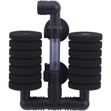 Amazon 火の色 水槽用フィルター スポンジフィルター フィルター アクアリウム 魚タンク ダブルヘッド 黒 火の色 フィルター 通販