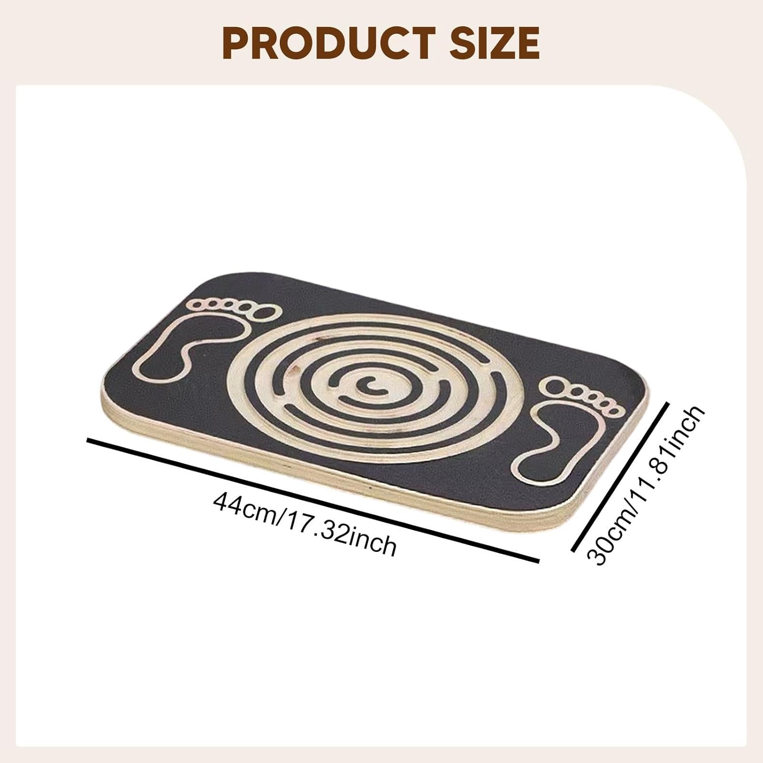 YIJU Labyrinth Balance Board Rocker Versatile Wood Wobble Balance Board for Skateboarding Skiing Exercise Snowboarding
