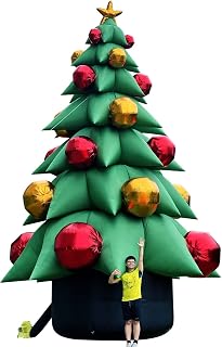 26Ft Tall Inflatable Green Christmas Tree with Multicolor Gift Boxes and Star - Outdoor Indoor Holiday Party Yard Decoration - Blow up Lawn Inflatables Home Family Decoration with No Light