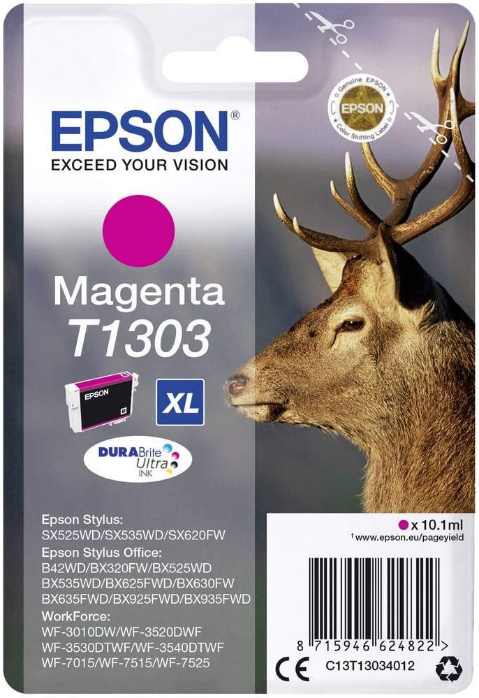 Epson T1303XL Magenta Stag Genuine High Yield DURABrite Ultra Ink Cartridge