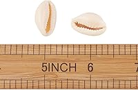 Vista 4 de Cheriswelry 50 cuentas de concha en espiral natural blanca, conchas marinas, cuentas espaciadoras de playa, dijes de conchas de cauri, cuentas