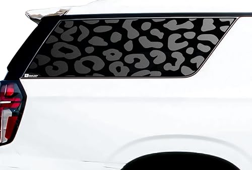 Bogar Tech Designs Calcomanías de vinilo precortadas con estampado de leopardo de animales para ventana de un cuarto compatibles con Chevy Suburban