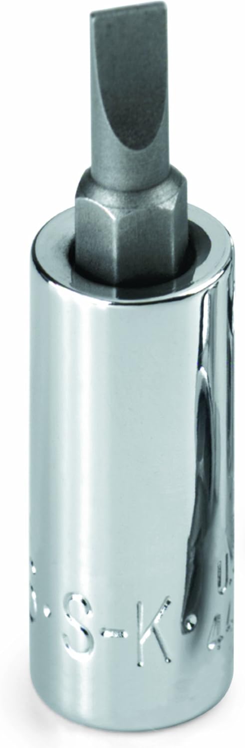 SK Tools USA 3/8" Drive, 1/4", Slotted Chrome Screwdriver Bit Socket | 44471