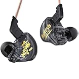 KBEAR K01 iem in ear Monitor Headphones, HIFI Immersive Bass iems for Gaming, Noise Cancelling Wired Earbuds with 3.5mm Plug for Computer Laptop School Student, 3 Year Warranty (Black without Mic)