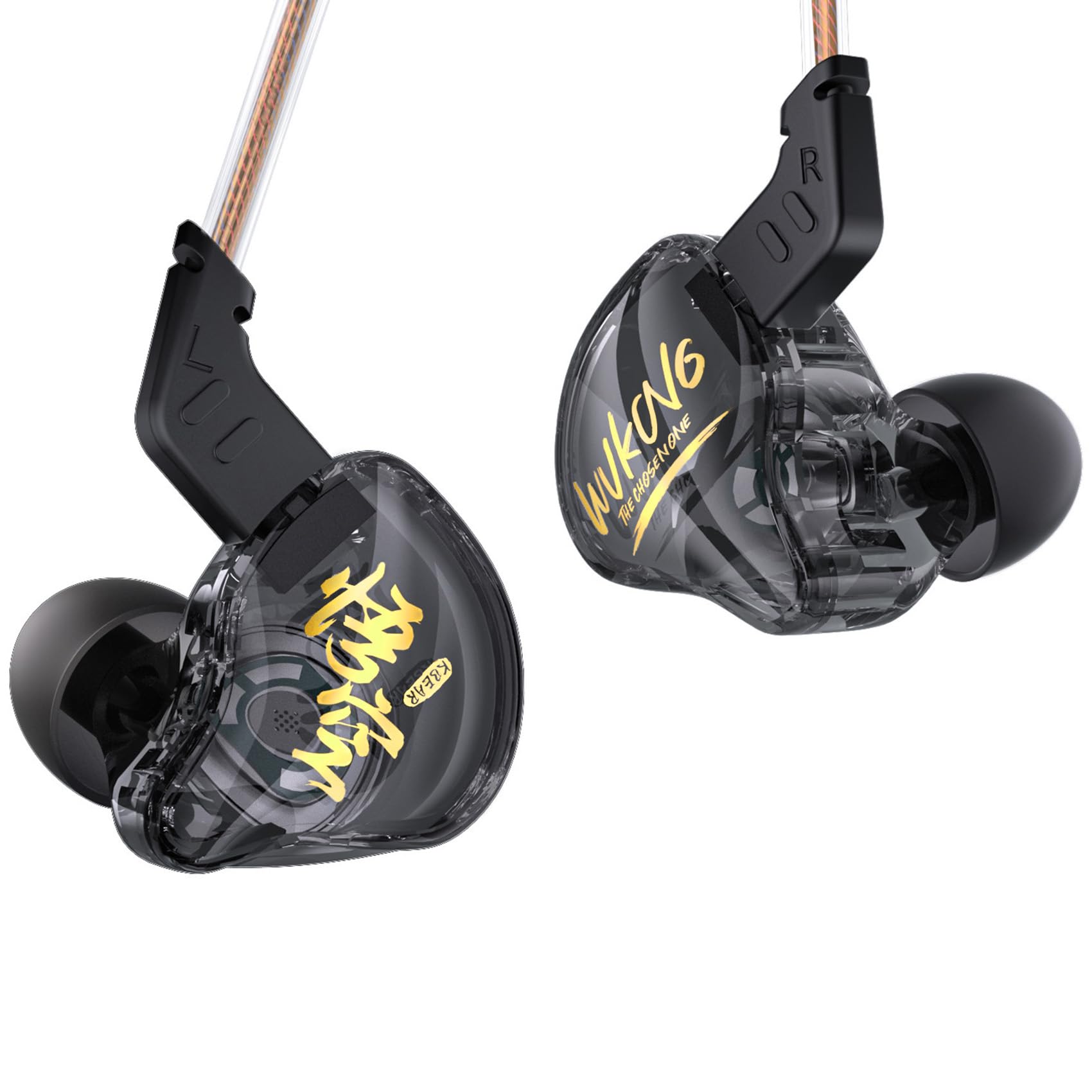 KBEAR K01 iem in ear Monitor Headphones, HIFI Immersive Bass iems for Gaming, Noise Cancelling Wired Earbuds with 3.5mm Plug for Computer Laptop