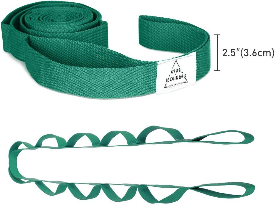 Forbidden Road Stretch Strap (6ft, 8ft) Yoga Strap with Muti-Loops Exercise Band for Physical Therapy Green/Black/Blue/Purple : Sports & Outdoors