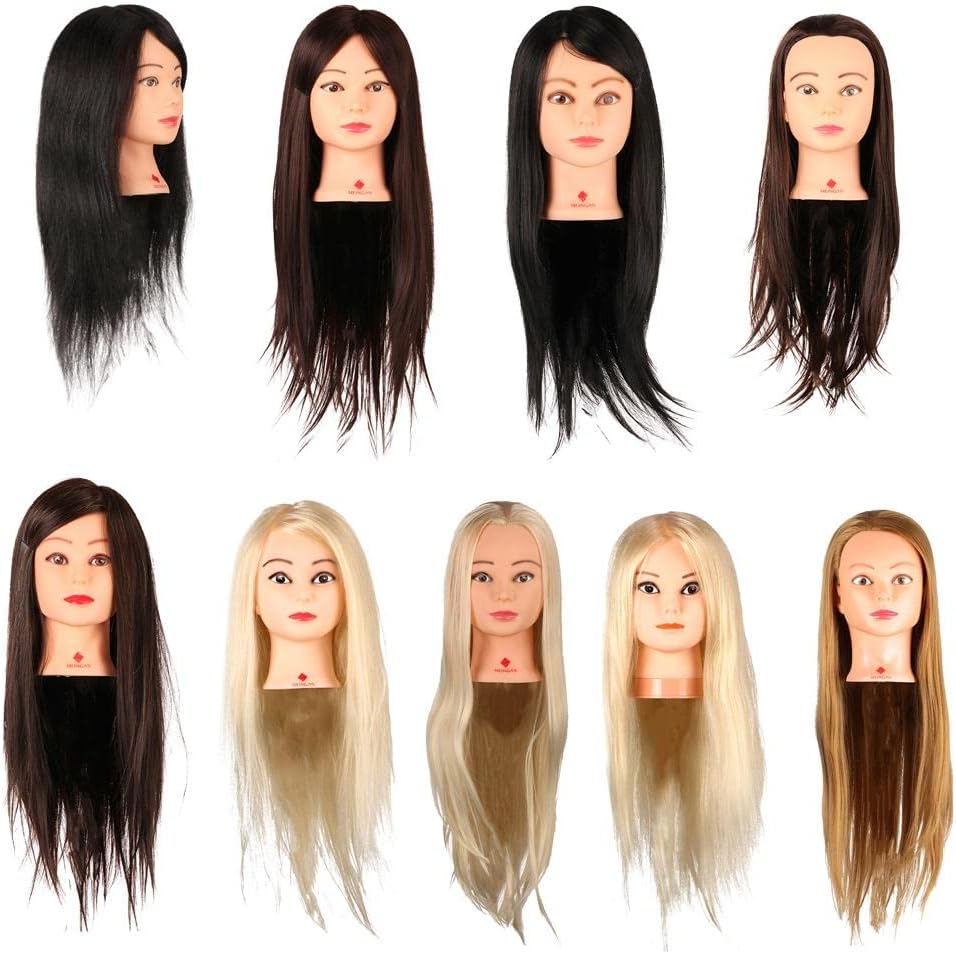 Professional Female Mannequin Head with Long Hair for Hairdressing Training - for Salon Hair Styling Practice, Cutting, Curling, Coloring, and Treatments - - Multicolor, 24in Blonde